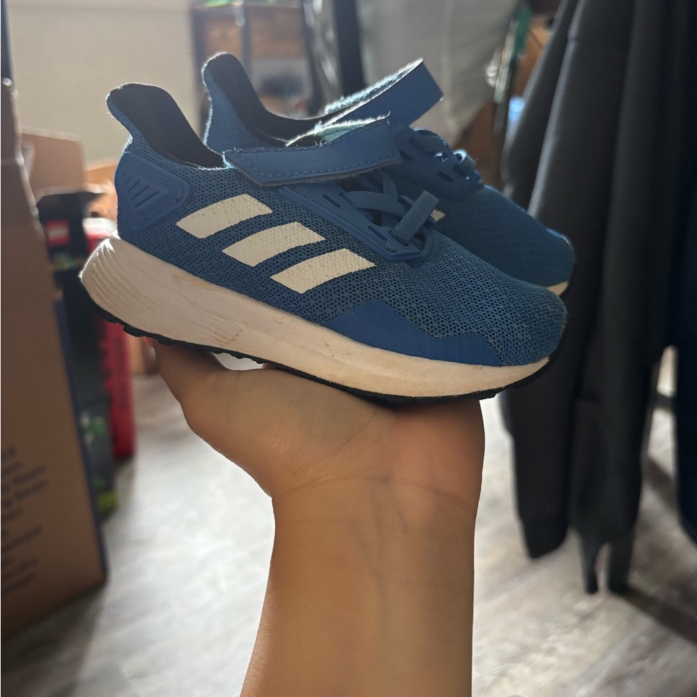 Adidas Blue and White Sneakers with Breathable Mesh
